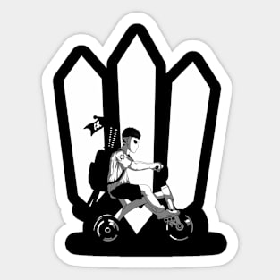 SAMURAI BOY ON TRICYCLE Sticker